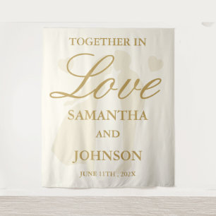 Modern Vintage Ivory Wedding Backdrops Banner Tapestry