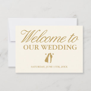 Modern Vintage Ivory Wedding Welcome Card