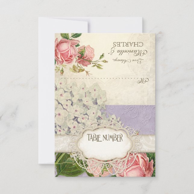 Modern Vintage Lace Tea Stained Hydrangea n Roses (Front)