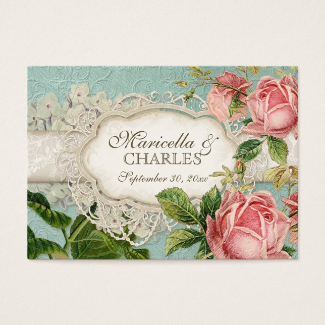 Modern Vintage Lace Tea Stained Hydrangea n Roses (Front)