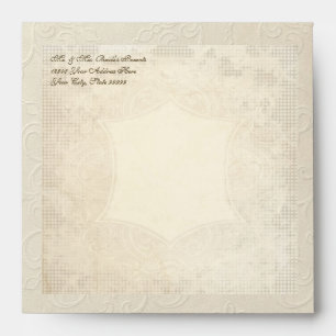 Modern Vintage Lace Tea Stained Hydrangea n Roses Envelopes