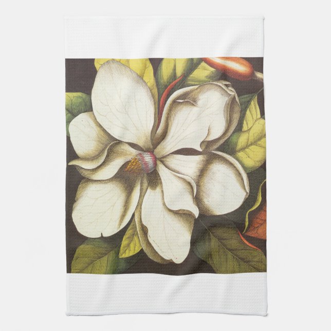 modern vintage magnolia tea towel (Vertical)