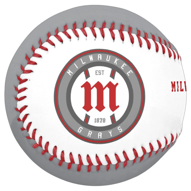 Modern Vintage Milwaukee Greys Tribute Softball (Front Left)