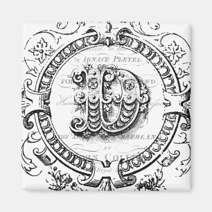 modern vintage monogram letter D Magnet