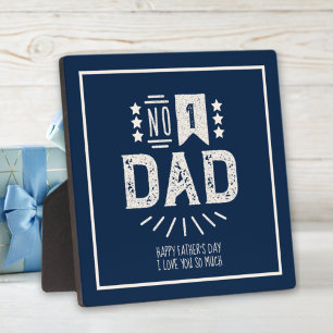 Modern Vintage Navy Blue Cream Best Father's Day  Plaque