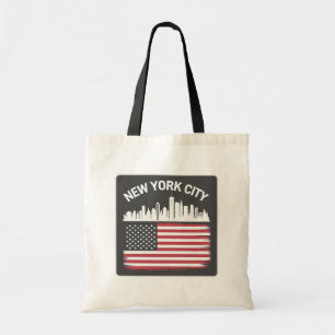 Modern Vintage New York City NYC Stylised Skyline  Tote Bag