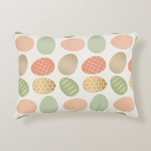 modern vintage pastel graphic easter eggs decorative cushion