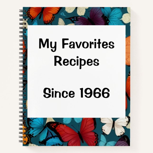 Modern Vintage Personalised Recipe Notebook (Front)