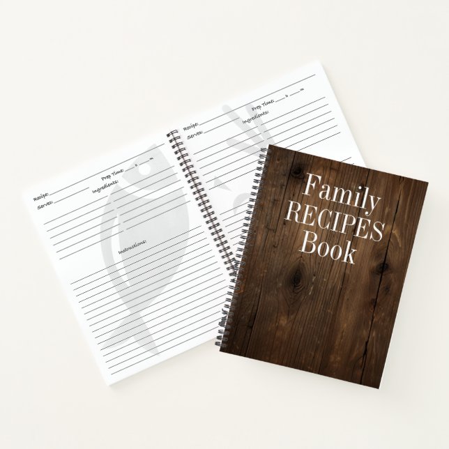 Modern Vintage Personalized Recipe Notebook (Inside)