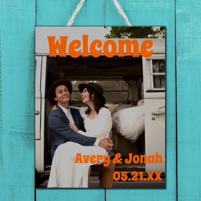 Modern Vintage Photo Wedding Reception Welcome Poster (Creator Uploaded)