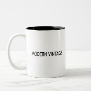 Modern vintage pixel style phrase Two-Tone coffee mug