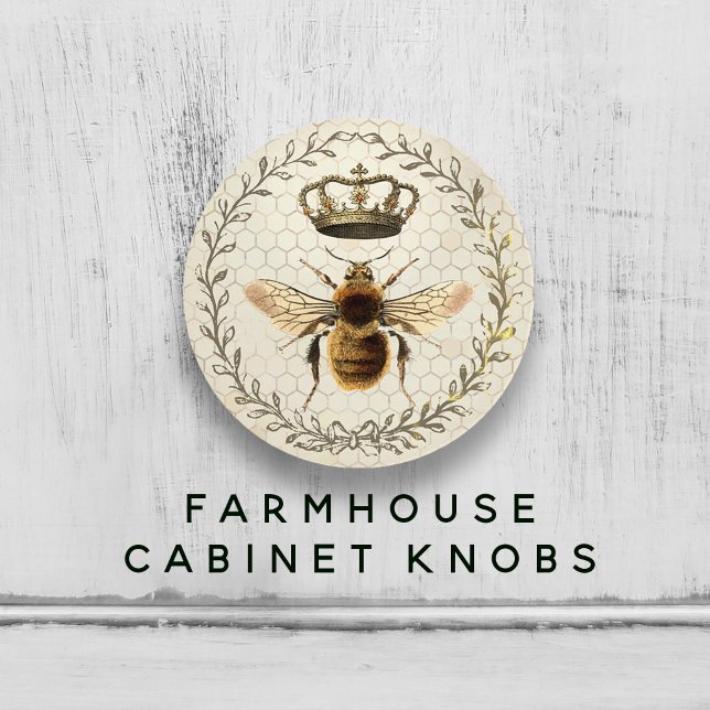 Modern Vintage Queen Bee  Ceramic Knob (Modern Vintage Queen Bee Ceramic Knob)