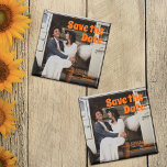 Modern Vintage Retro Bold Typography Photo Wedding Magnet<br><div class="desc">Modern Vintage Retro Bold Typography Photo Wedding Save The Date magnet. Fun,  nostalgic,  vintage style photo wedding save the date. Perfect for unique,  fun,  and quirky couples planning a simple wedding or forest wedding. Bold retro font typography.  Custom enquires: info@pgcodesigns.com</div>