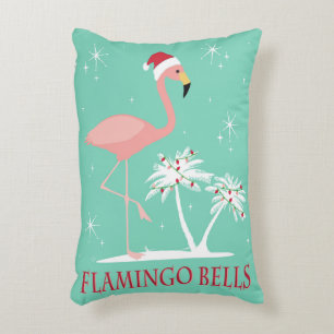 MODERN VINTAGE RETRO CHRISTMAS FLAMINGO DECORATIVE CUSHION