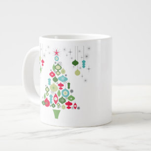 modern vintage retro christmas tree large coffee mug
