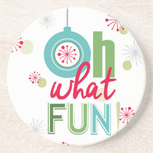 modern vintage retro Christmas typograpahy phrase Coaster