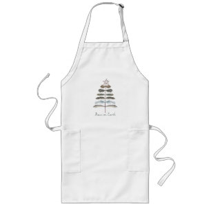 modern vintage rustic winter feather tree long apron