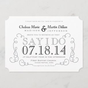 Modern Vintage Scroll Wedding Invitation Template