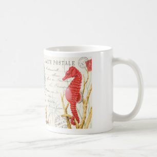 modern vintage seahorse coffee mug