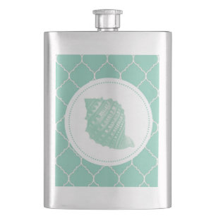 Modern Vintage Seashell Hip Flask