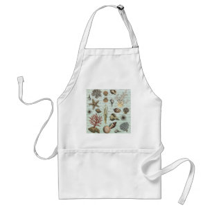 Modern Vintage Seashells Standard Apron