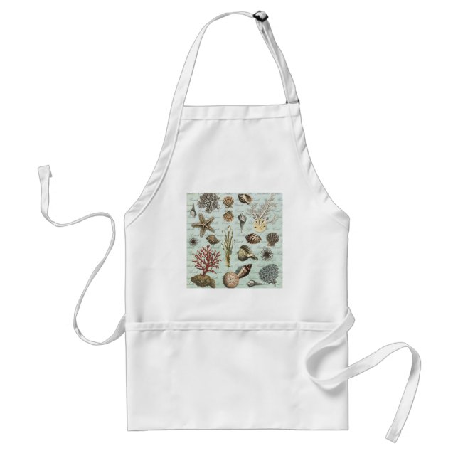 Modern Vintage Seashells Standard Apron (Front)