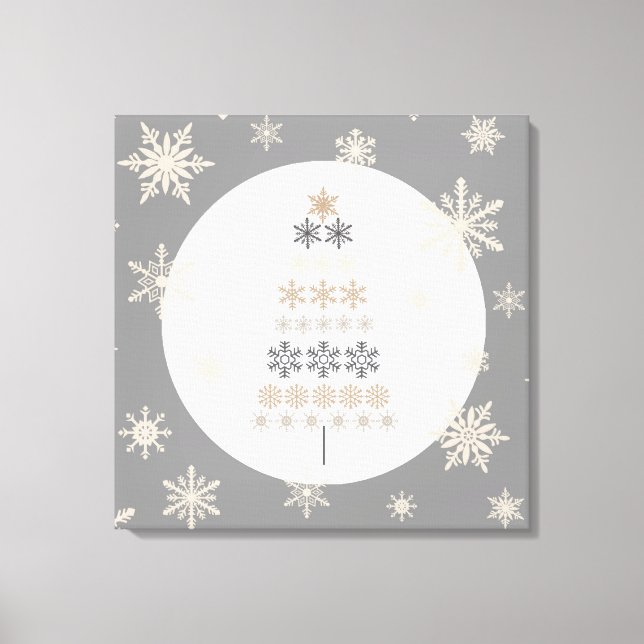 modern vintage snowflake Christmas tree Canvas Print (Front)