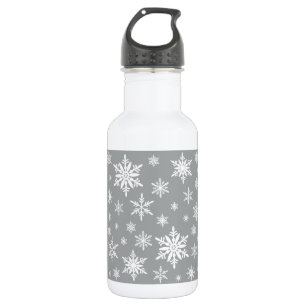 modern vintage snowflakes 532 ml water bottle