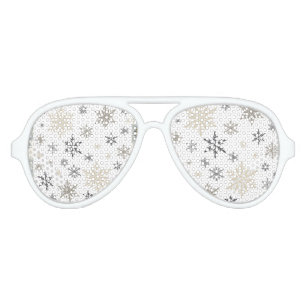 modern vintage snowflakes aviator sunglasses