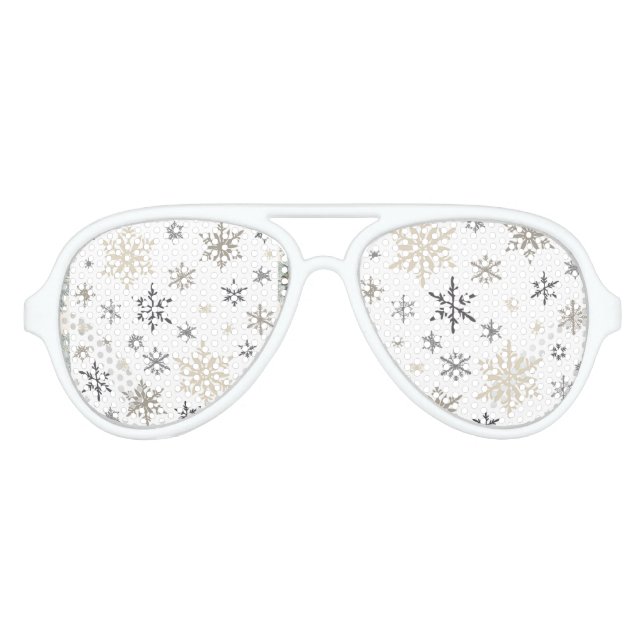 modern vintage snowflakes aviator sunglasses (Front)