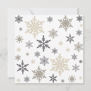 modern vintage snowflakes holiday card