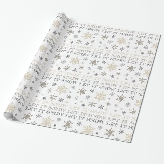 modern vintage snowflakes wrapping paper (Unrolled)