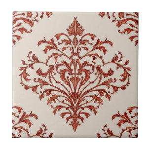 Modern vintage style floral pattern 3 tile