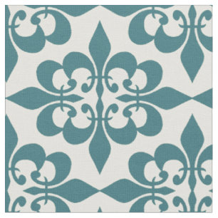 Modern Vintage Stylish Elegant Teal Damask Fabric