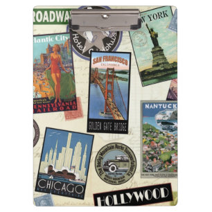 Modern Vintage Travel USA Clipboard