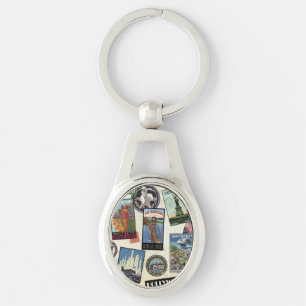 Modern Vintage Travel USA Key Ring