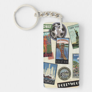 Modern Vintage Travel USA Key Ring