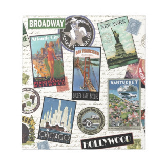 modern vintage travel USA Notepad