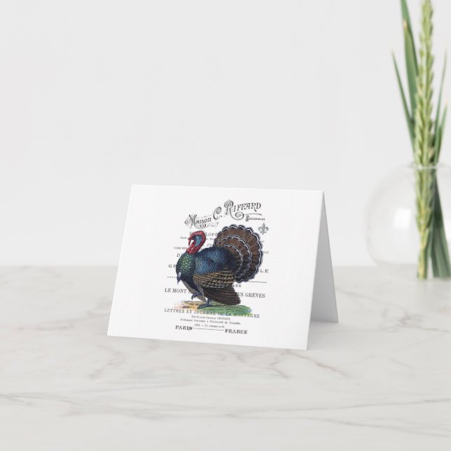 modern vintage Turkey Holiday Card (Front)