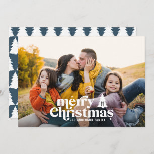 Modern vintage typography christmas photo holiday card