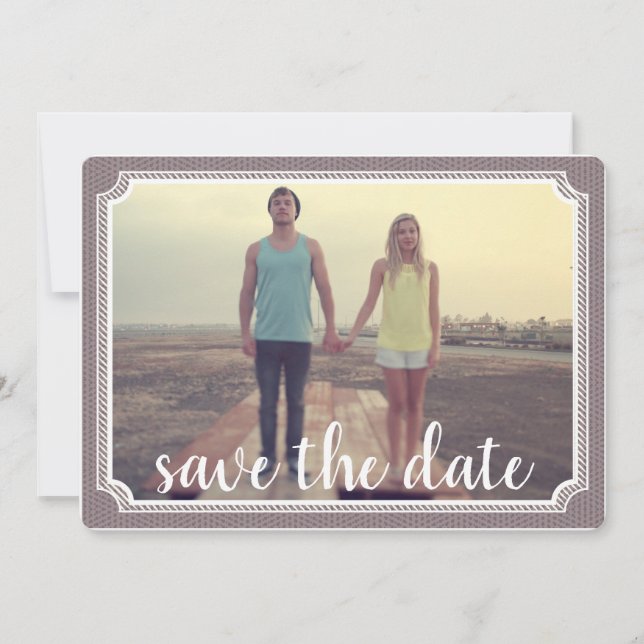 Modern Vintage Wedding  Save The Date Photo Card (Front)