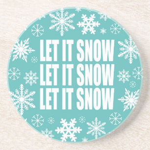 modern vintage whimsical snowflakes coaster