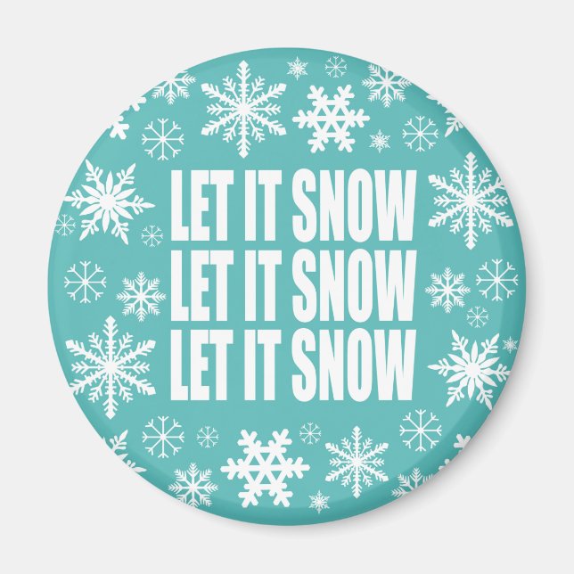 modern vintage whimsical snowflakes magnet (Front)