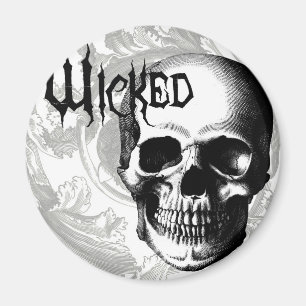modern vintage wicked skull head magnet
