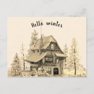 Modern Vintage Winter Garden Lodge 2 Postcard