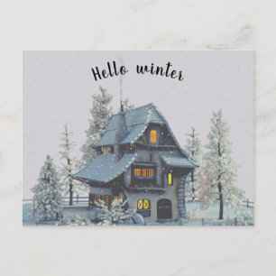 Modern Vintage Winter Garden Lodge 3 Postcard