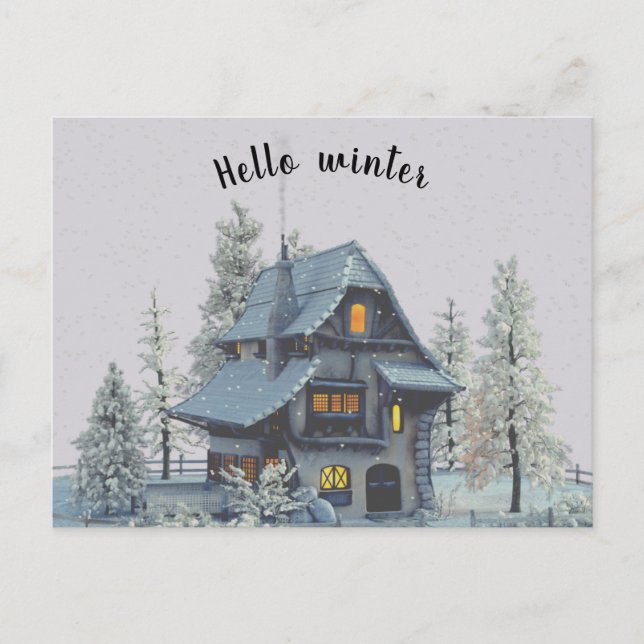 Modern Vintage Winter Garden Lodge 3 Postcard (Front)