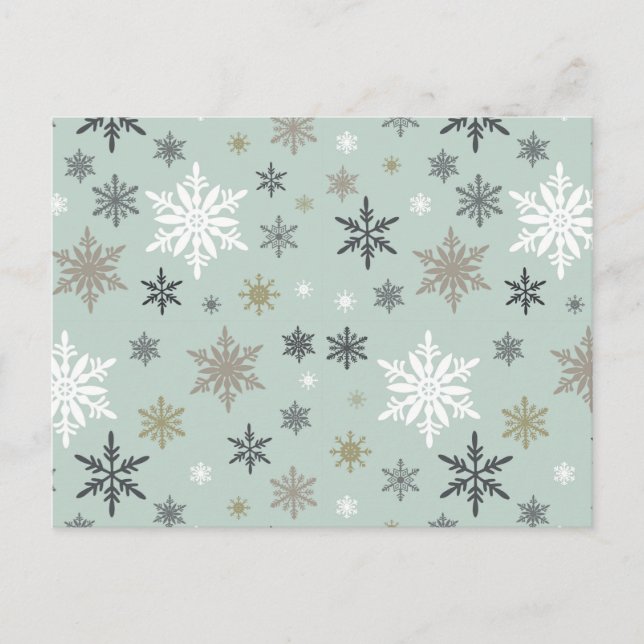 modern vintage winter snowflakes postcard (Front)