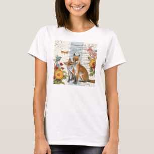 Modern vintage woodland fox T-Shirt