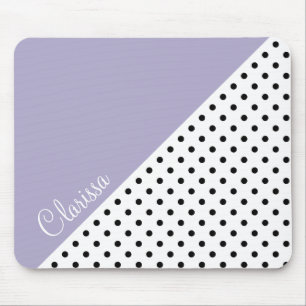 Modern violet geometric retro polka dots pattern mouse pad